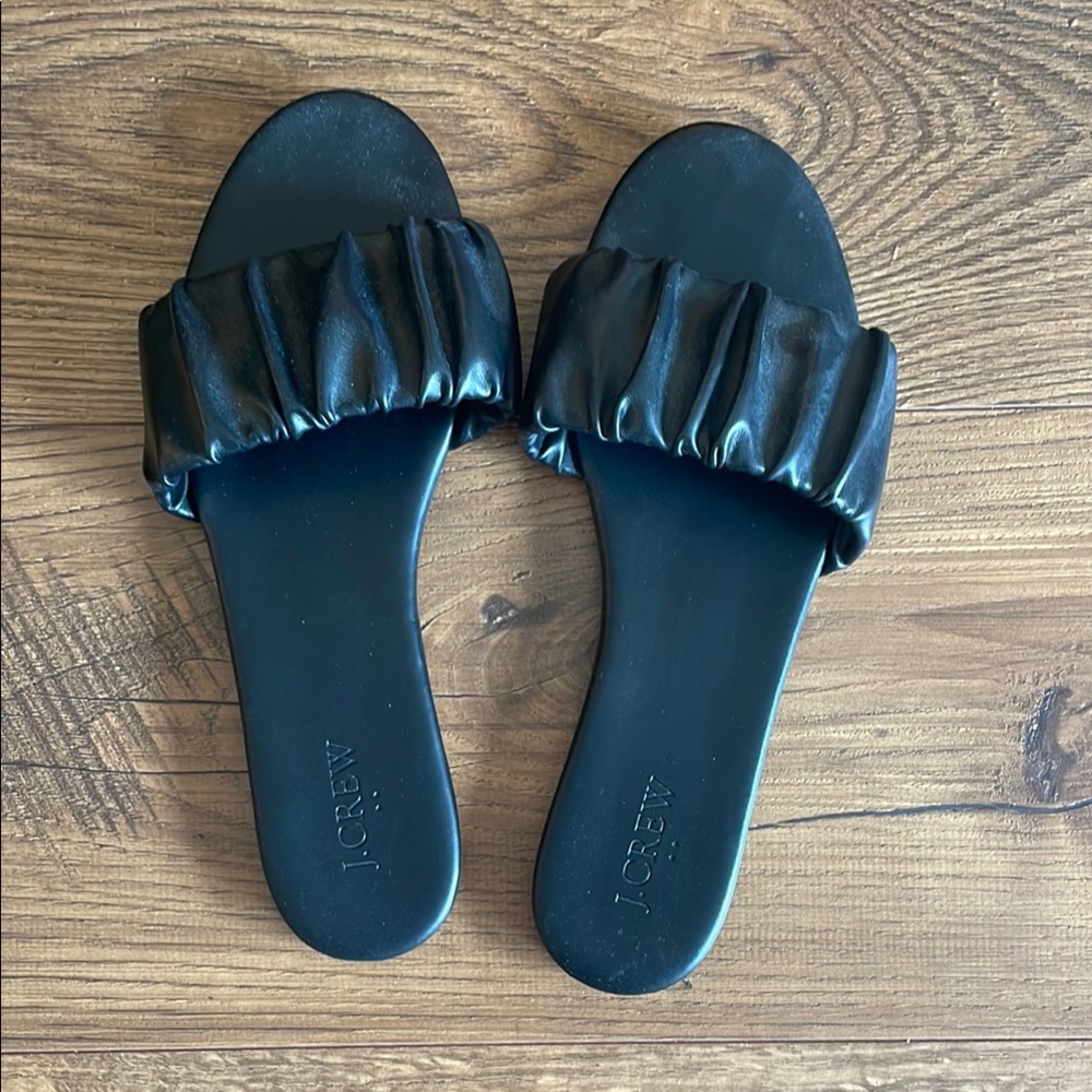 J. Crew Teal Flats with Ruched Detail